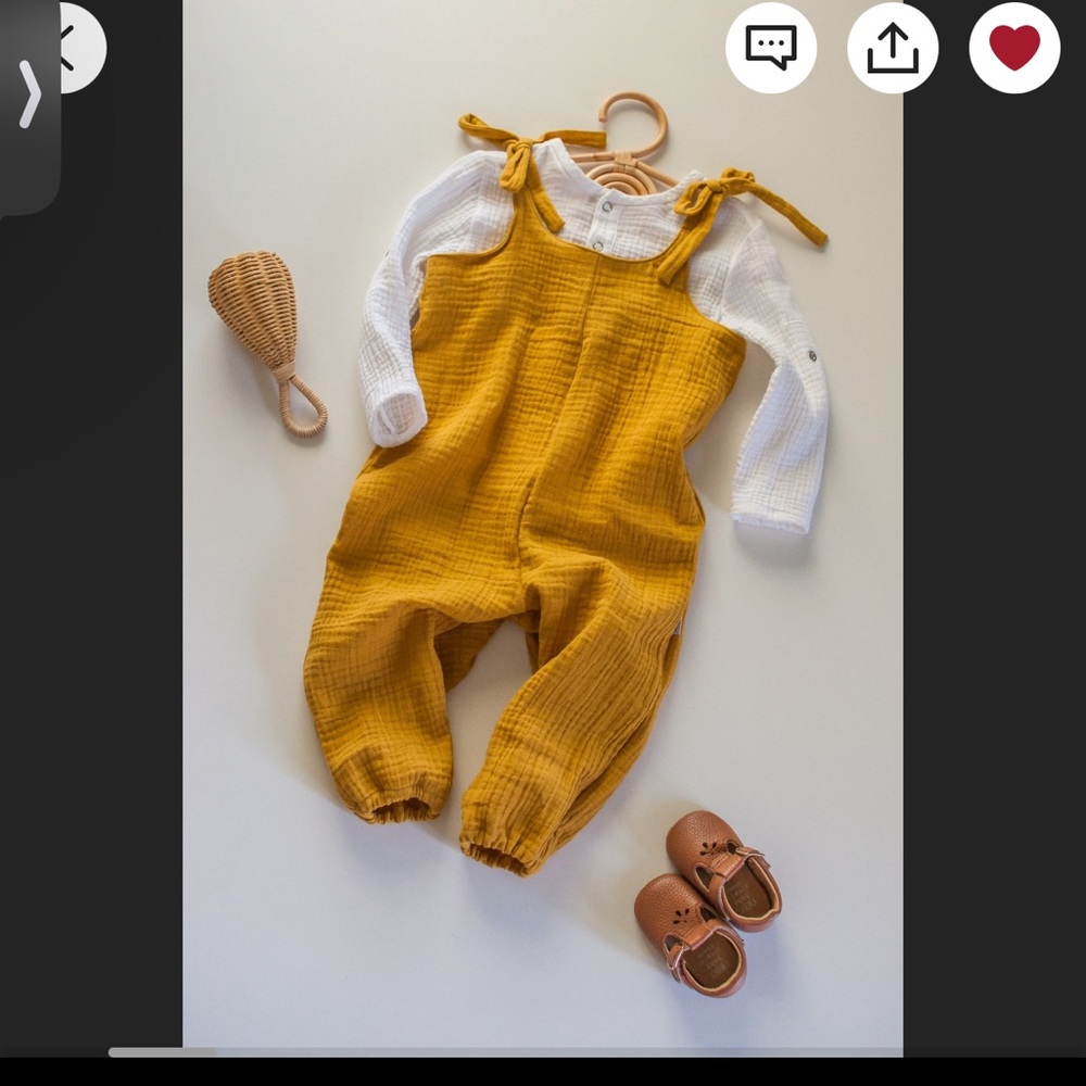 KuropaKids cotton baby Muslin 6-9 month overalls